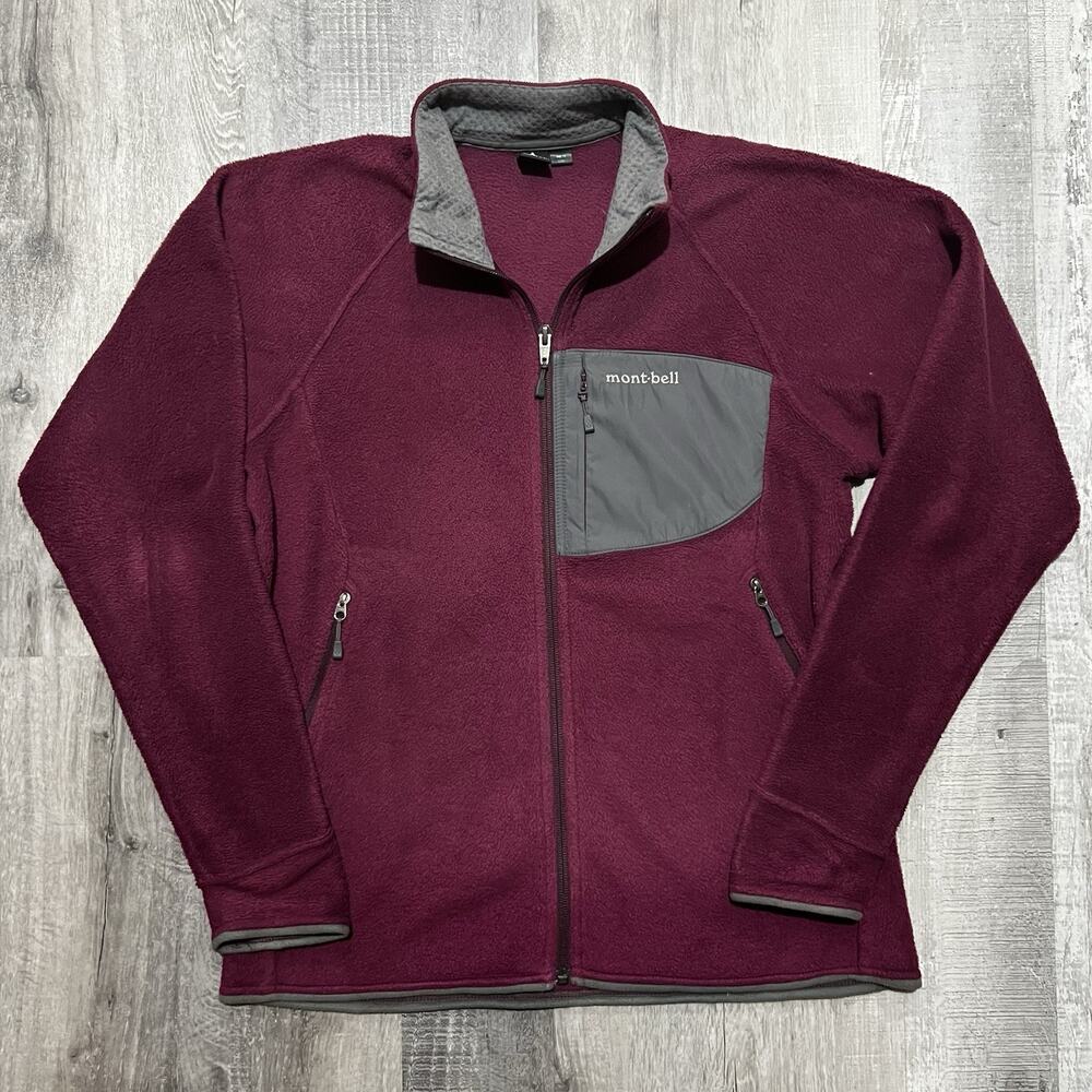 Mont Bell Women’s CLIMAPLUS 100 Fleece Full Zip Outdoor Pink Purple Jacket M
